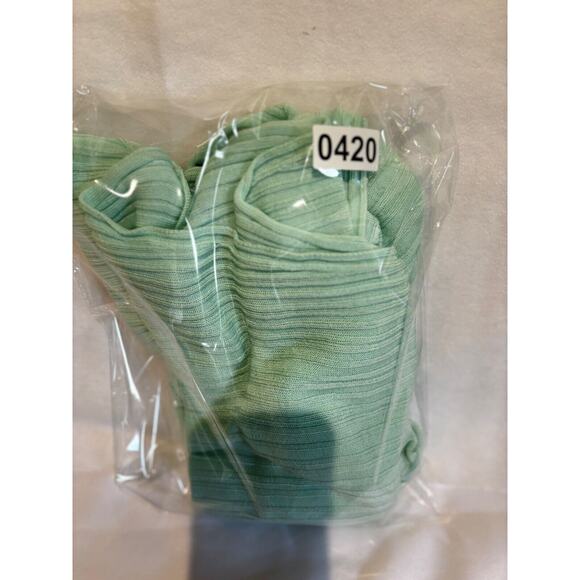 Eileen Fisher Green Mint Bateau Neck Asymmetrical Hem Light Knit coastal Sz XXS - Picture 7 of 7